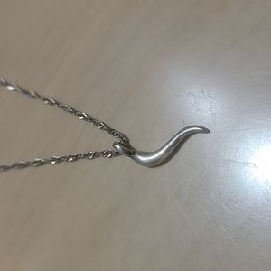 925 silver Italian horn necklace.